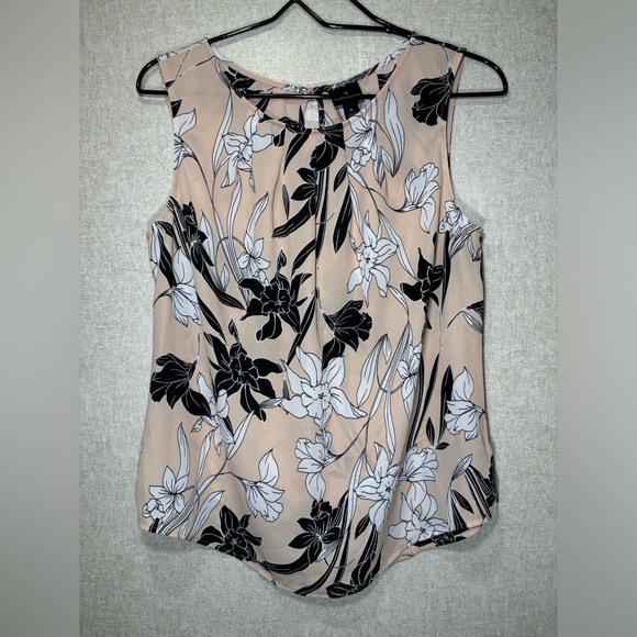 Worthington Tops - Worthington Semi-Sheer Peachy Pink Floral Blouse Size M